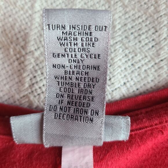 Catherines Womens 3X Red Embellished Gold Studs Tunic Top Holiday Sparkly - Picture 10 of 10